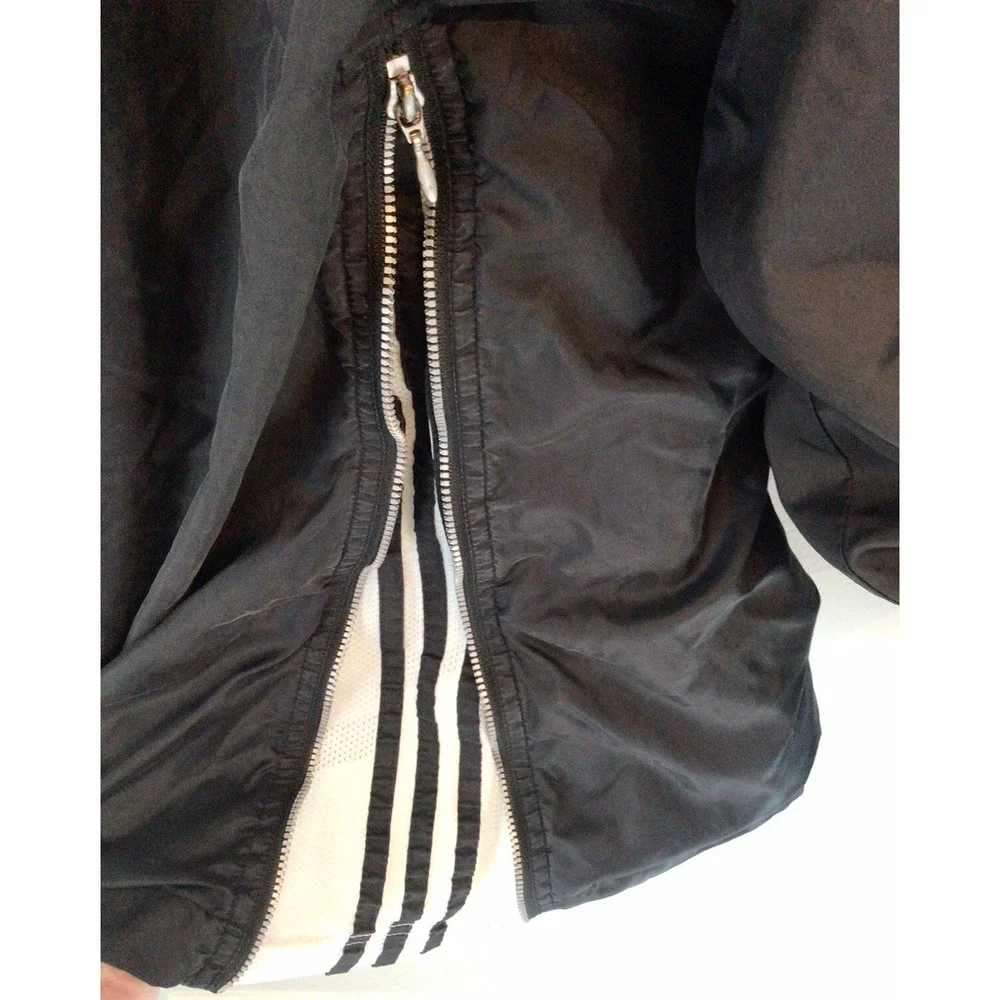 Vintage 90s Adidas Black Windbreaker‎ Jacket Hooded Men's Size XL